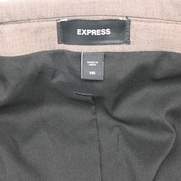 Express 38S 33x30 Brown Wool Extra Slim Soft Shoulder Mens Jacket Pants Suit